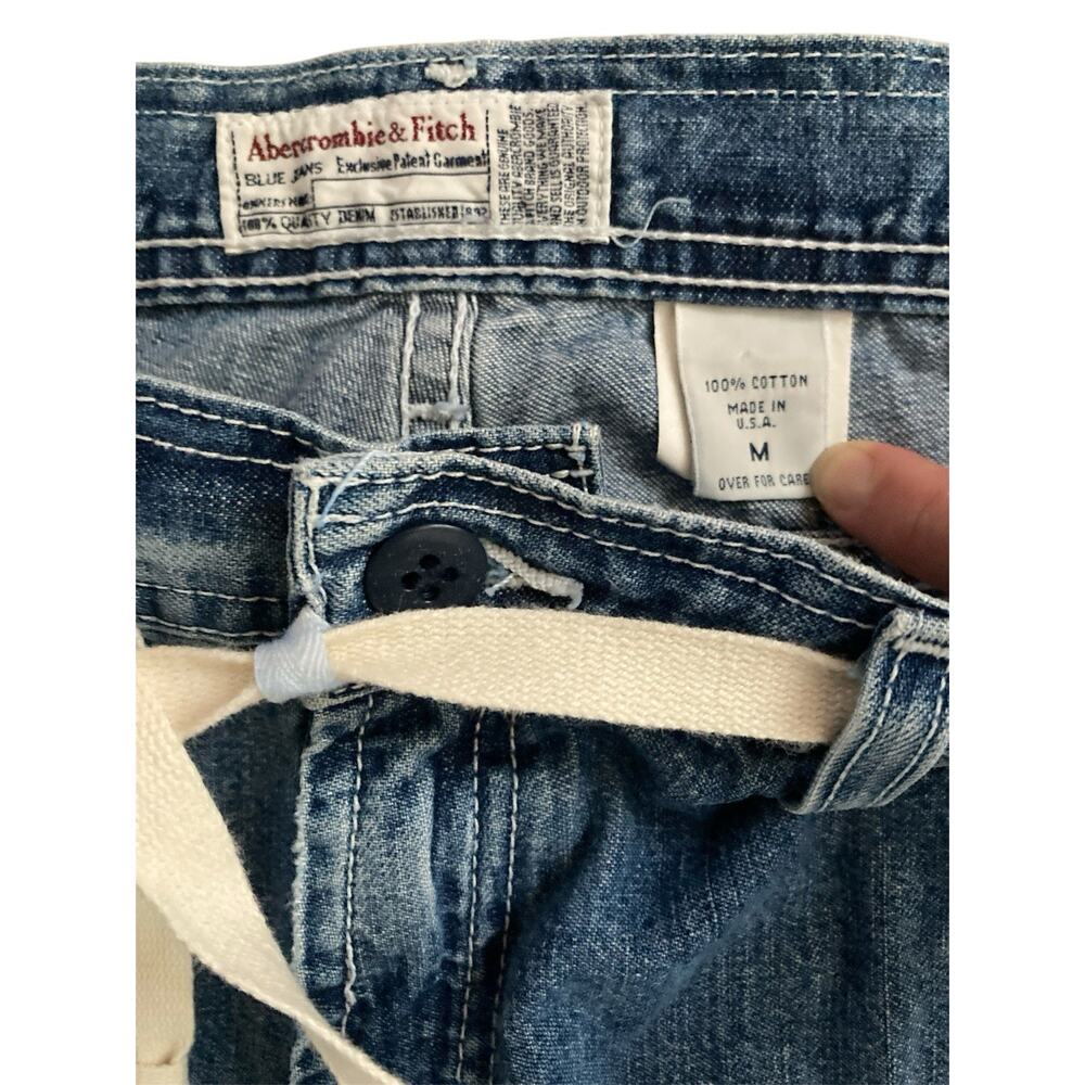 Vintage Abercrombie And Fitch 90s Y2k Cargo Baggy Carpenter Mid Rise Jeans M - Picture 7 of 8